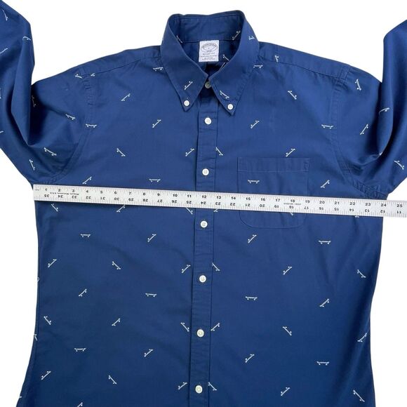 Brooks Brothers Shirt Men Large Blue Skateboard Embroidery Regent Fit Skate Polo - Picture 11 of 13